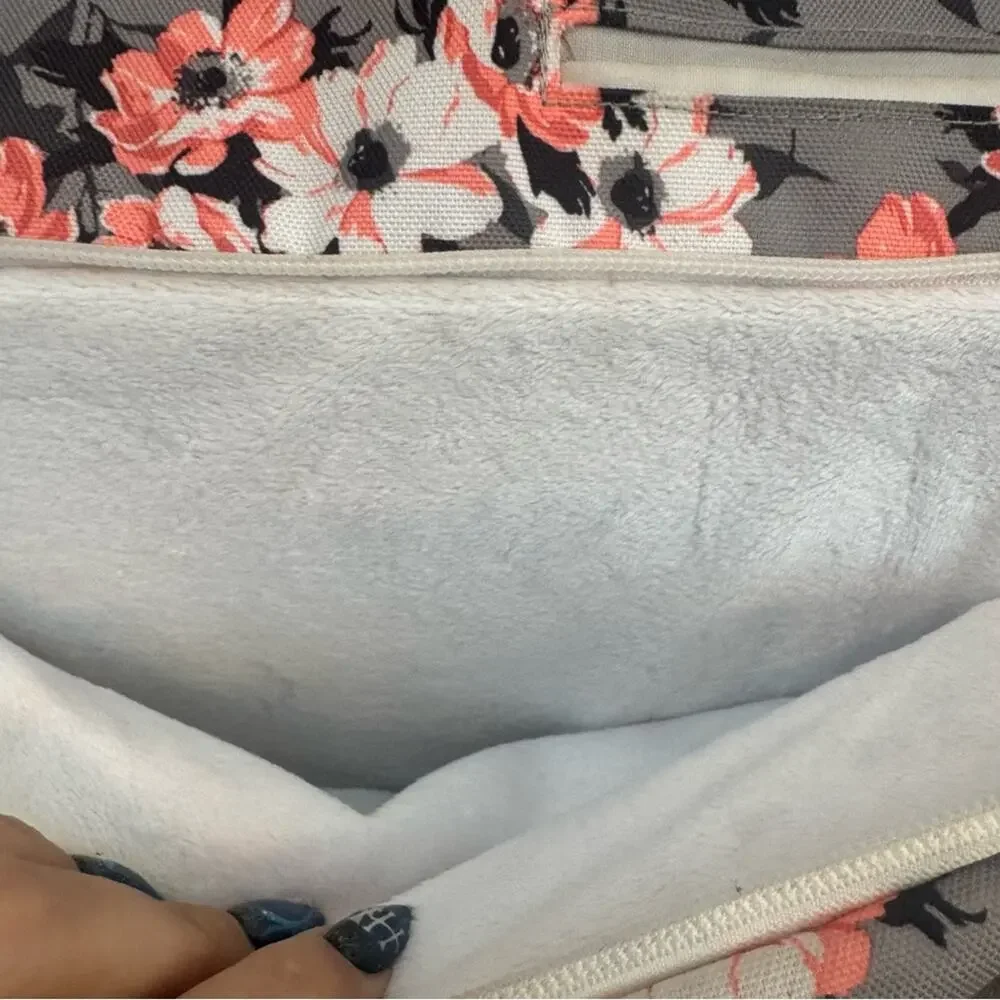 Jansport Backpack Plumeria Flowers Pink Gray Cherry Blossom School Travel Work - Picture 14 of 15